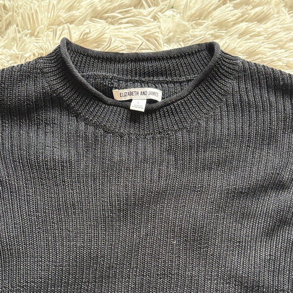 Elizabeth and James Charcoal Knit Pullover